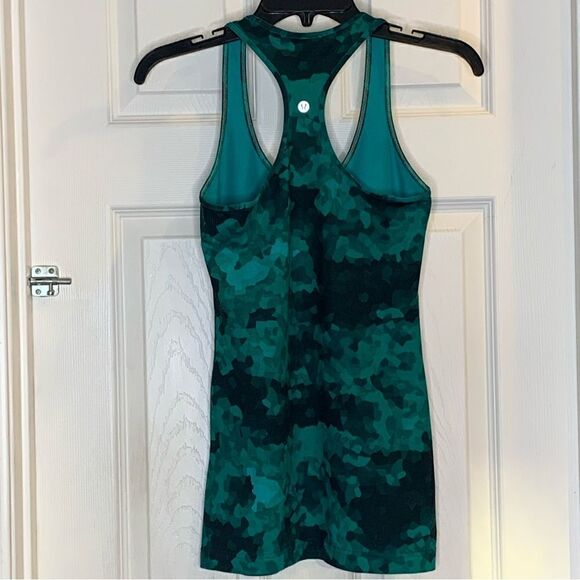 Lululemon Cool Racerback Clouded Dreams Cosmic Teal Multi Size 4 - Picture 2 of 8